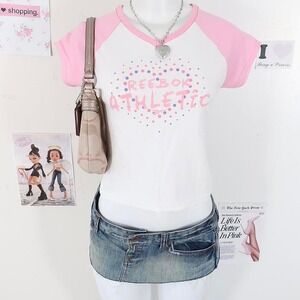 Reebok Women's Pink and White Graphic Tank Top